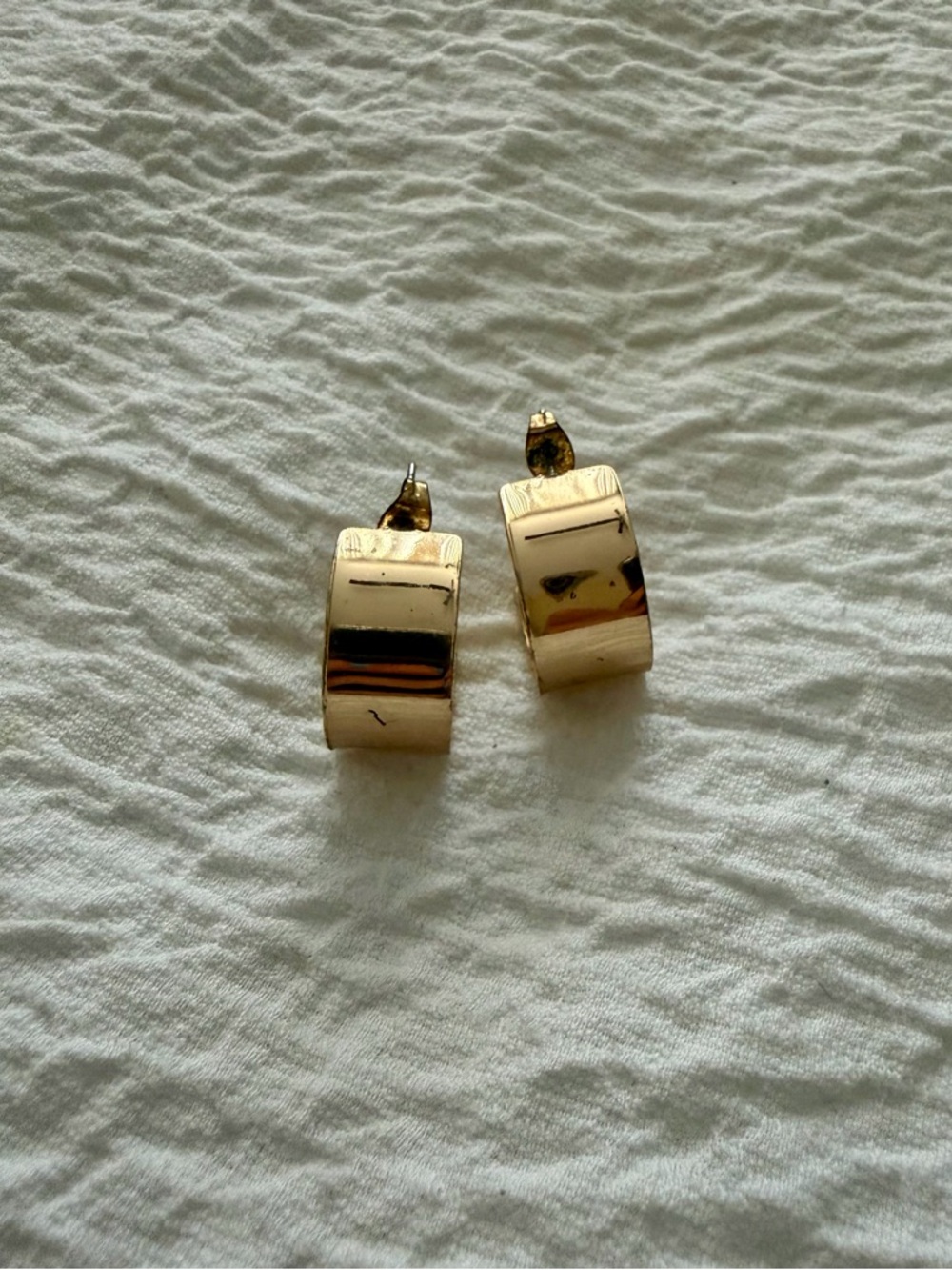 Gold-Tone Wide Hoop Stud Earrings - Women Jewelry